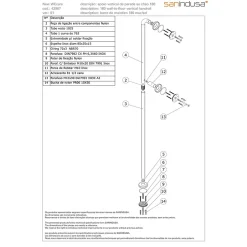 Sanindusa Barre de relèvement et appui droite fixation sol et mur PMR normes handicapé NewWCCare 180 inox brossé