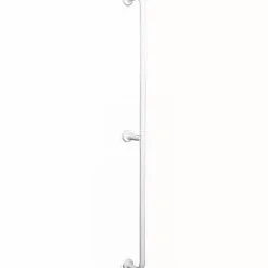 Sanindusa Barre de relèvement et appui WC verticale murale 3 points PMR normes handicapé NewWCCare blanche