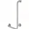 Sanindusa Barre de relèvement et appui en angle à droite coudée à 90 PMR normes handicapé NewWCCare inox brossé