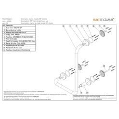 Sanindusa Barre de relèvement et appui en angle à droite coudée à 90 PMR normes handicapé NewWCCare inox brossé