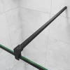 AICA Sanitaire Barre de stabilisation douche 90 cm alu noir - Verre 6-10 mm