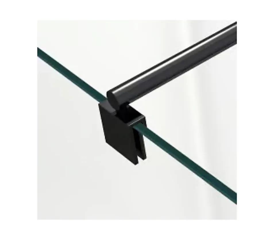 Bernstein Barre de stabilisation noire - barre de fixation ronde en noir - pour paroi de douche* Pommeau De Douche, Flexible Et Barre De Douche