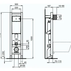 Porcher Bati support autoportant gain de place éco certifié NF* Wc Suspendu