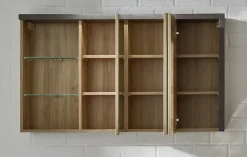 Trend Team BAY - Meuble salle de bain mélaminé. Armoire de toilette avec miroir. L - H - P : 123 - 71 - 18 cm