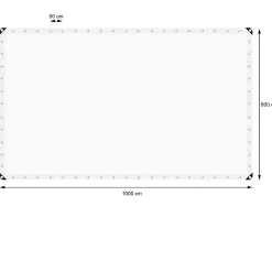 ECD Germany Bâche de couverture étanche protection en PE avec oeillets 6x10 m 260g/m² blanc