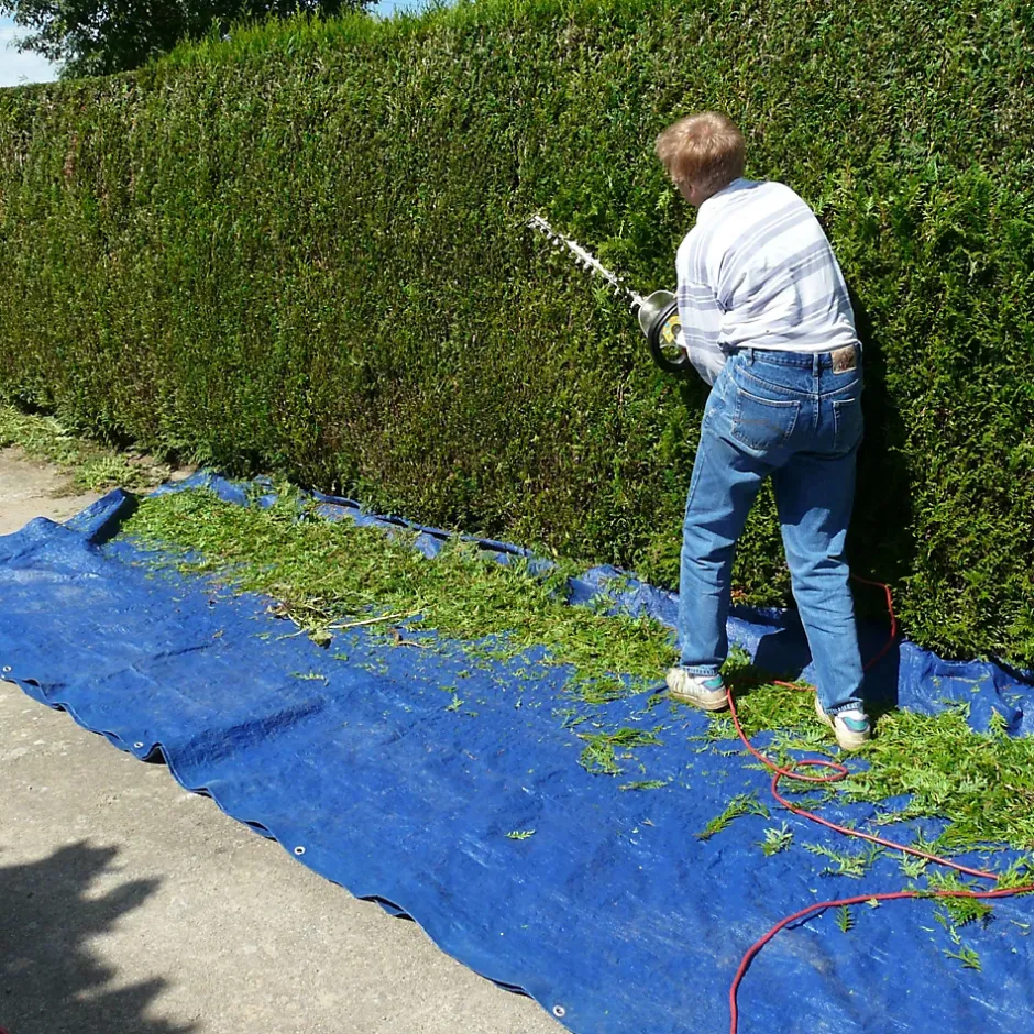 ECD Germany Bâche de couverture étanche protection en PE avec oeillets 3x5 m 180 g/m² bleu* Etendoir À Linge