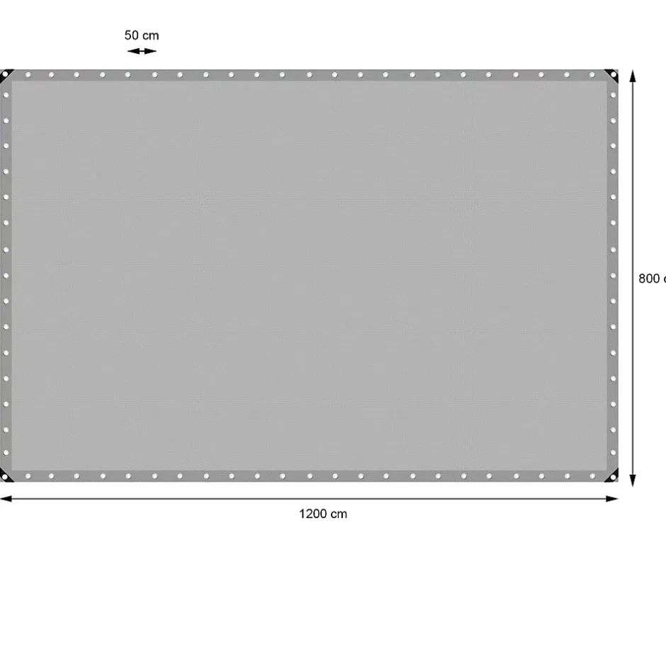 ECD Germany Bâche de couverture étanche protection en PE avec oeillets 8x12 m 180 g/m² gris