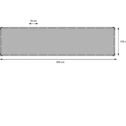 ECD Germany Bâche de couverture étanche protection en PE avec oeillets 1,5x6 m 260 g/m² gris* Etendoir À Linge