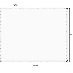 ECD Germany Bâche de couverture étanche protection en PE avec oeillets 8x10 m 260g/m² blanc* Etendoir À Linge