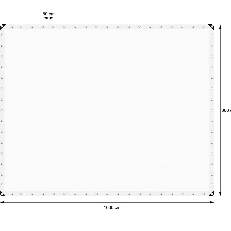 ECD Germany Bâche de couverture étanche protection en PE avec oeillets 8x10 m 260g/m² blanc* Etendoir À Linge