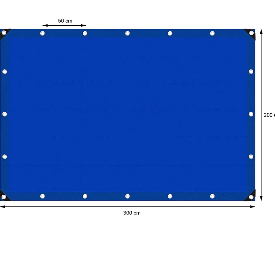 ECD Germany Bâche de couverture étanche protection en PE avec oeillets 2x3 m 260 g/m² bleu* Etendoir À Linge