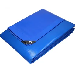 ECD Germany Bâche de couverture étanche protection en PE avec oeillets 6x8 m 180 g/m² bleu