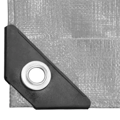 ECD Germany Bâche de couverture étanche protection en PE avec oeillets 1,5x12m 180 g/m² gris* Etendoir À Linge