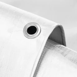 ECD Germany Bâche de couverture étanche protection en PE avec oeillets 1,5x6 m 260g/m² blanc