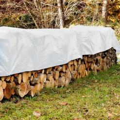 ECD Germany Bâche de couverture étanche protection en PE avec oeillets 1,5x6 m 260g/m² blanc