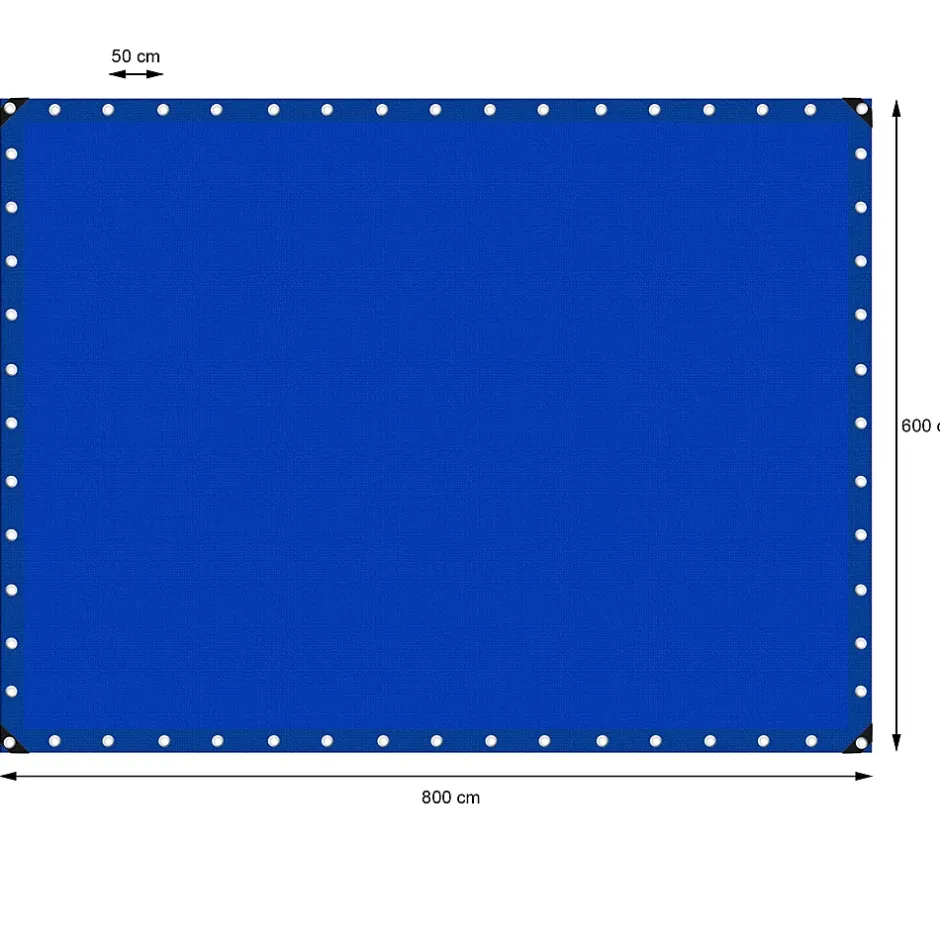 ECD Germany Bâche de couverture étanche protection en PE avec oeillets 6x8 m 260 g/m² bleu* Etendoir À Linge