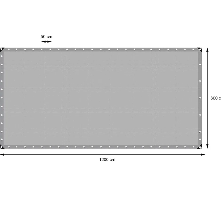 ECD Germany Bâche de couverture étanche protection en PE avec oeillets 6x12 m 180 g/m² gris* Etendoir À Linge
