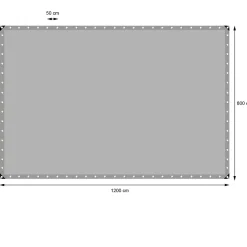 ECD Germany Bâche de couverture étanche protection en PE avec oeillets 8x12 m 260 g/m² gris* Etendoir À Linge