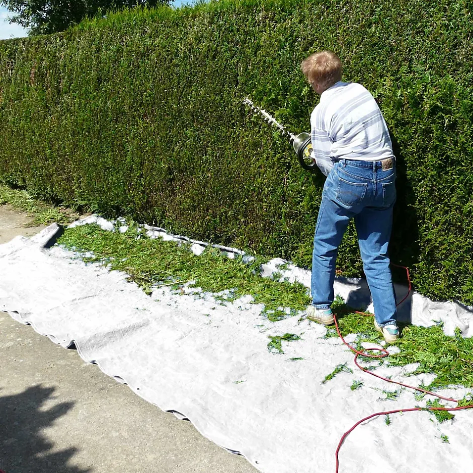 ECD Germany Bâche de couverture étanche protection en PE avec oeillets 3x5 m 260g/m² blanc* Etendoir À Linge