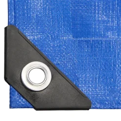 ECD Germany Bâche de couverture étanche protection en PE avec oeillets 1,5x12m 180 g/m² bleu