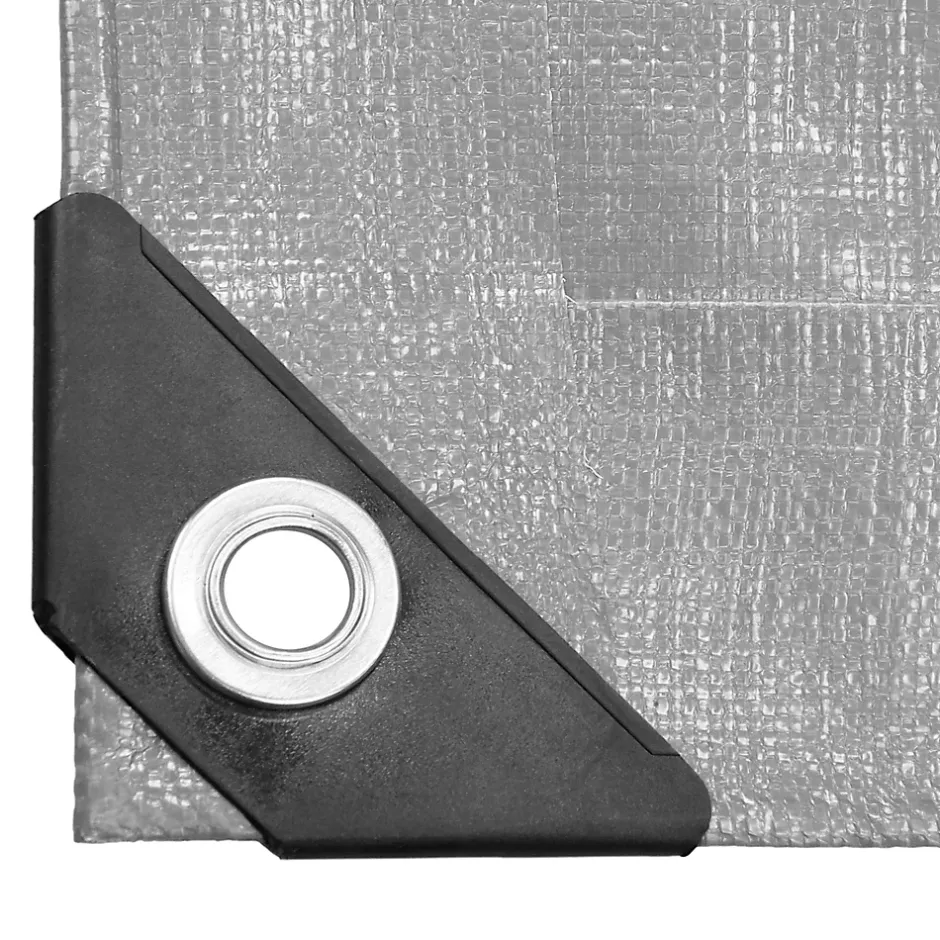 ECD Germany Bâche de couverture étanche protection en PE avec oeillets 6x8 m 180 g/m² gris* Etendoir À Linge