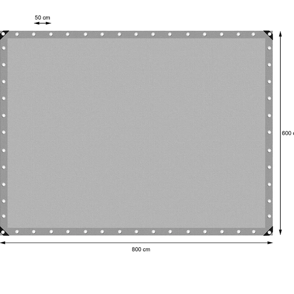 ECD Germany Bâche de couverture étanche protection en PE avec oeillets 6x8 m 180 g/m² gris* Etendoir À Linge