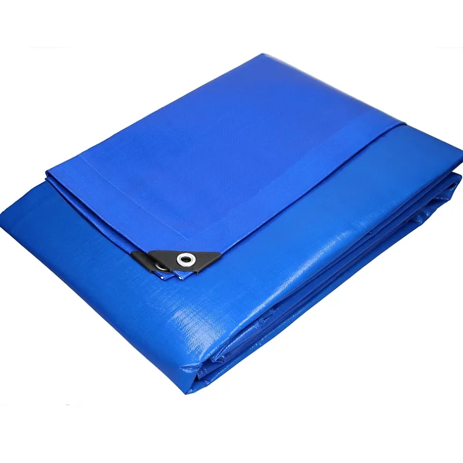 ECD Germany Bâche de couverture étanche protection en PE avec oeillets 3x4 m 260 g/m² bleu