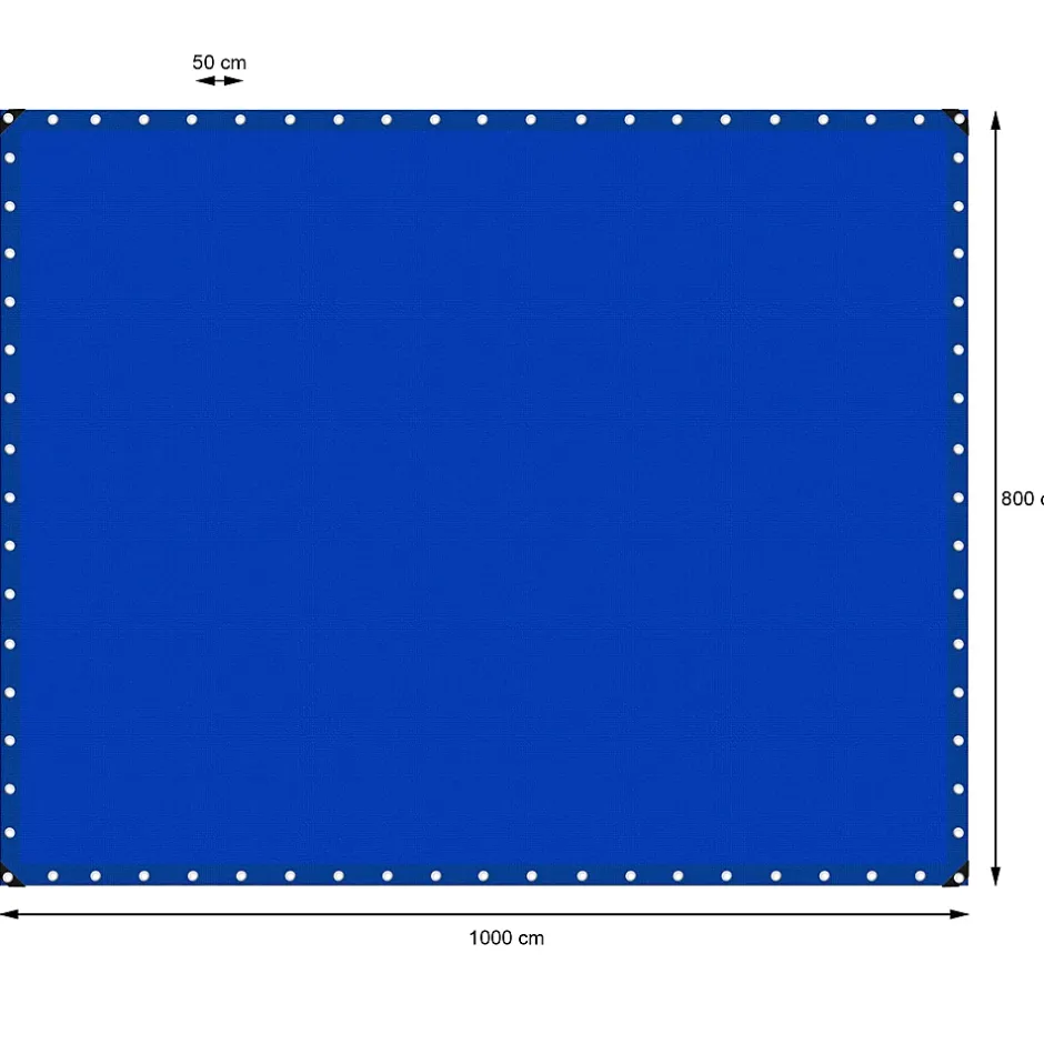 ECD Germany Bâche de couverture étanche protection en PE avec oeillets 8x10 m 260 g/m² bleu* Etendoir À Linge