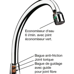 Delabie Bec par dessus - F 1/2' - 200 mm - Avec aérateur -