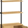 Giantex Bibliotheque avec 4 Niveaux d'Étagères Ouvertes en Bois,avec Cadre Métallique et Armoire 2 Niveaux, pour Salon, Chambre, Cuisine* Etagère Salle De Bains