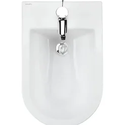 Sanindusa Bidet à poser au sol céramique traditionnelle UrbY 55x35 blanc (robinet et vidage non inclus)