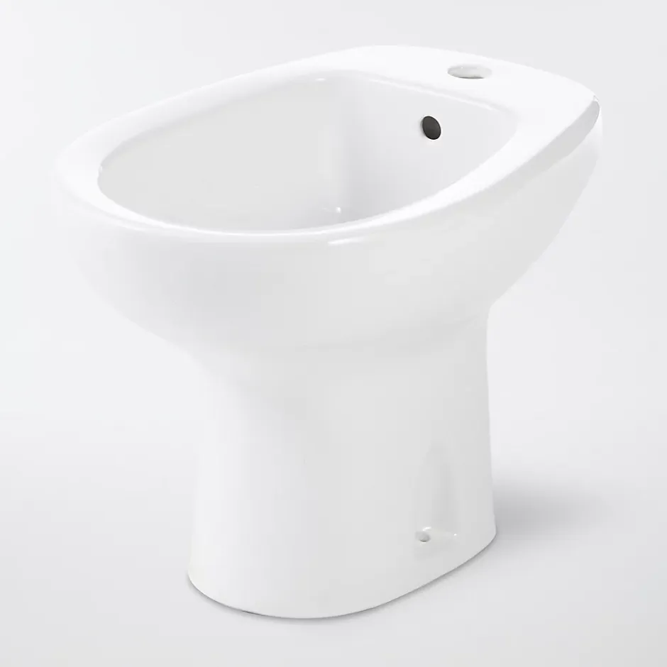 GoodHome Bidet à poser, H.38 x l.35,5 cm, blanc, Baciu* Bidet