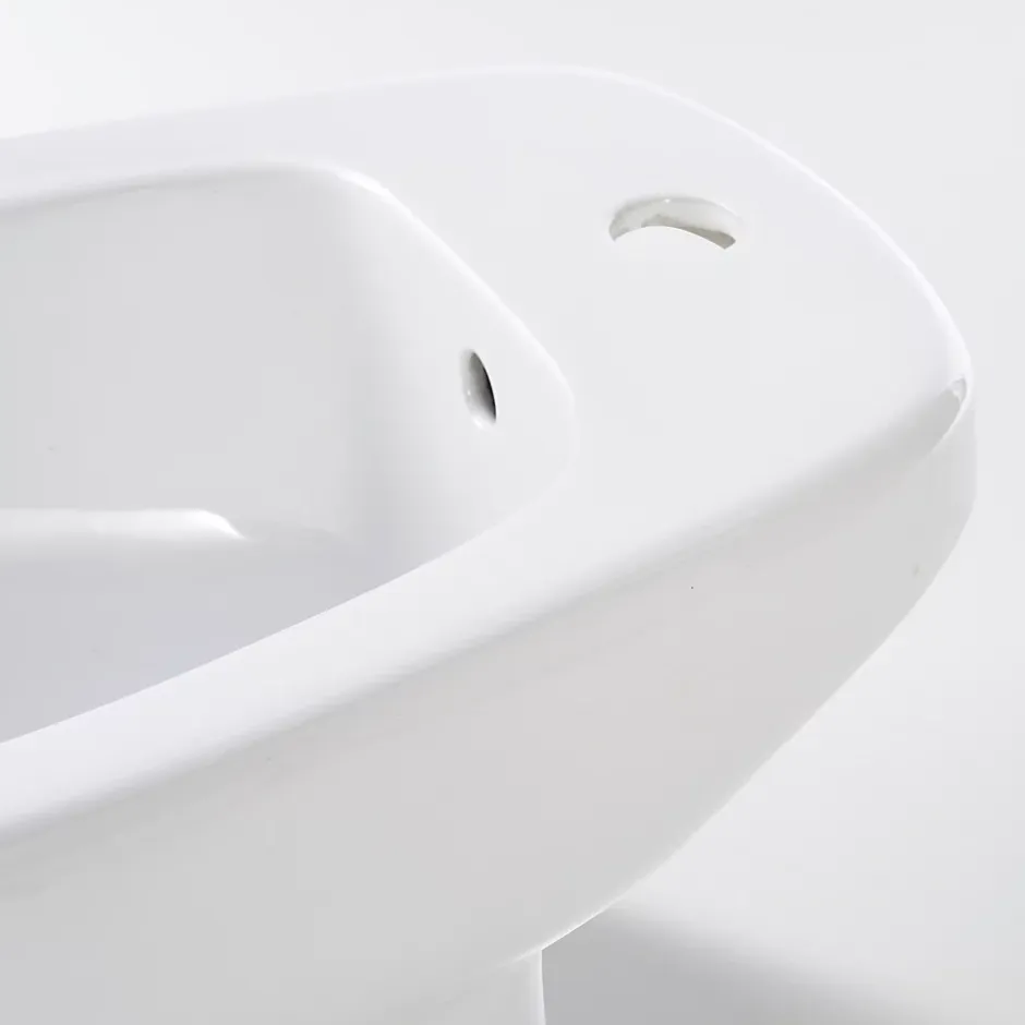 GoodHome Bidet à poser, H.38 x l.35,5 cm, blanc, Baciu* Bidet