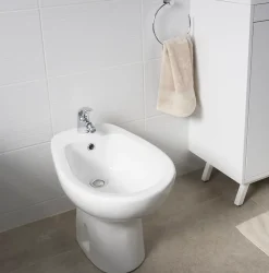 GoodHome Bidet à poser, H.38 x l.35,5 cm, blanc, Baciu* Bidet
