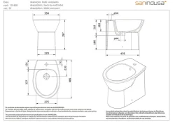 Sanindusa Bidet compact gain de place Easy céramique traditionnelle a poser au sol blanc* Bidet