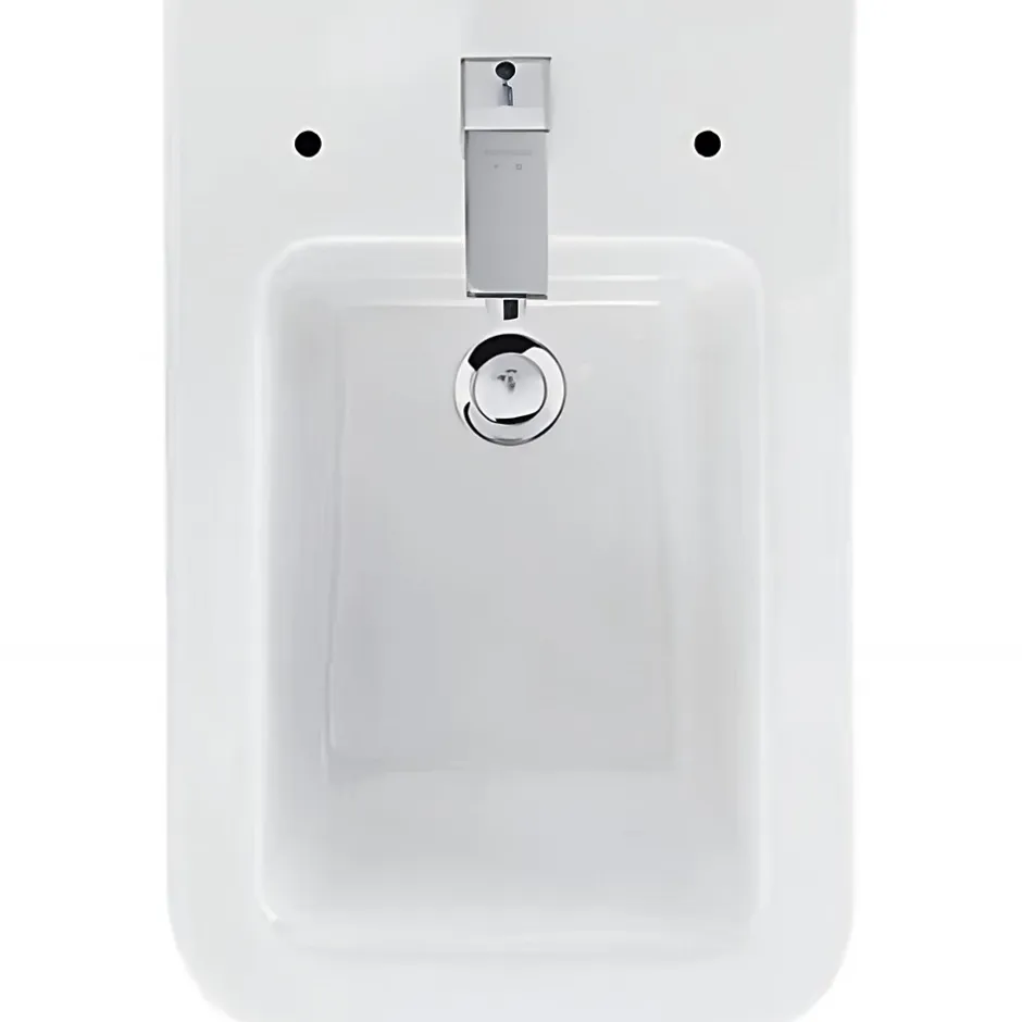 Sanindusa Bidet céramique Advance a poser au sol avec trous pour abattant blanc (abattant, robinet et vidage non inclus)* Bidet