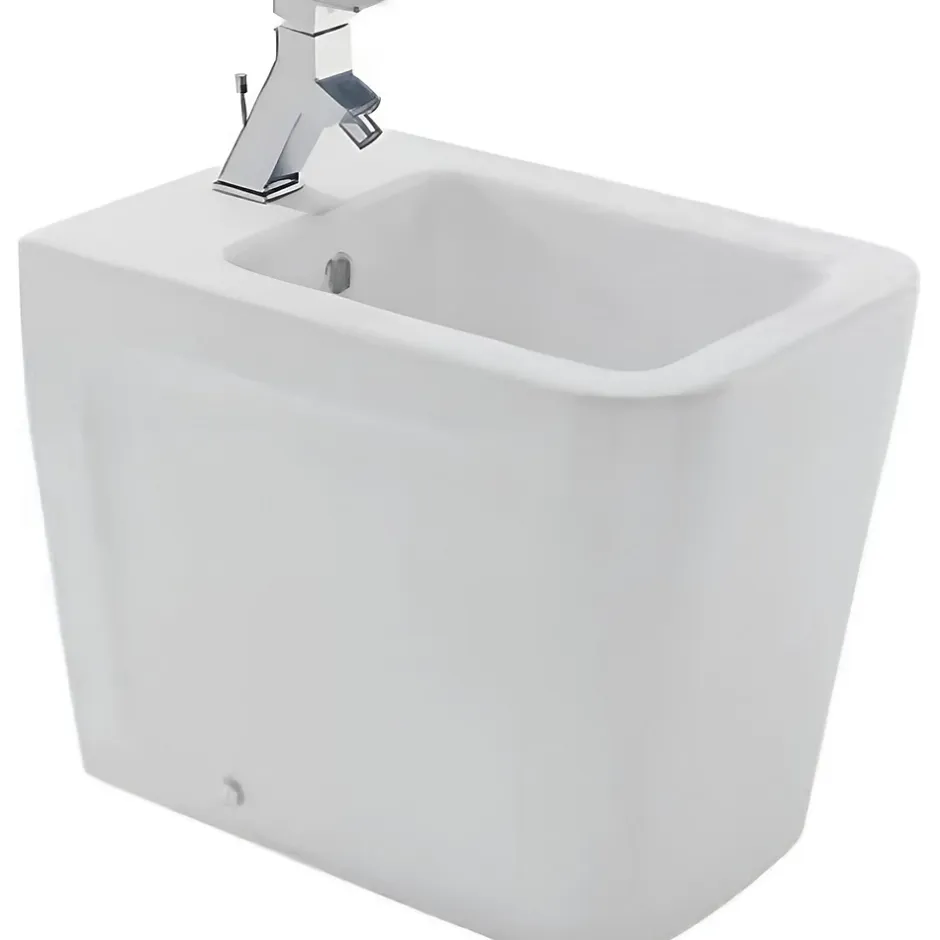 Sanindusa Bidet céramique traditionnelle a poser au sol Advance blanc (robinet et vidage non inclus)* Bidet
