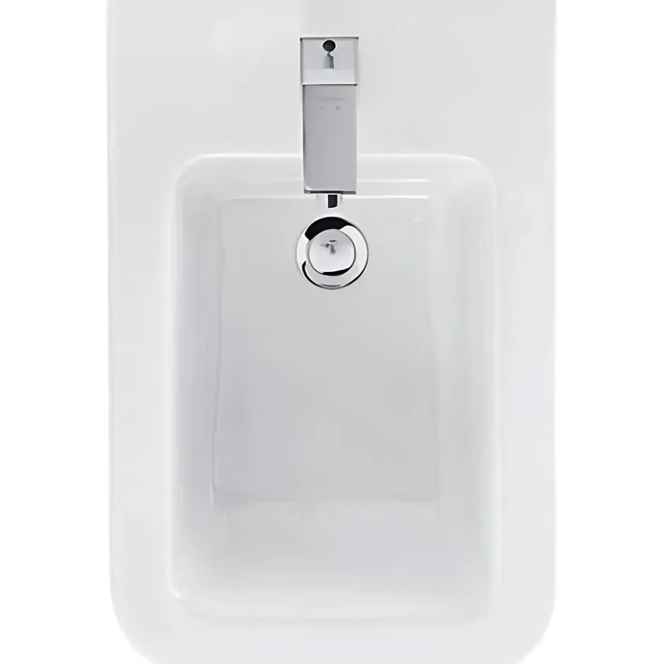 Sanindusa Bidet céramique traditionnelle a poser au sol Advance blanc (robinet et vidage non inclus)* Bidet