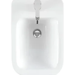 Sanindusa Bidet céramique traditionnelle Look a poser au sol avec trou passage flexible blanc* Bidet