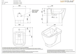 Sanindusa Bidet céramique traditionnelle Look a poser au sol blanc (robinet et vidage non inclus)