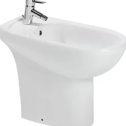 Sanindusa Bidet céramique traditionnelle a poser au sol Proget Confort blanc