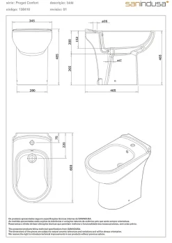 Sanindusa Bidet céramique traditionnelle a poser au sol Proget Confort blanc