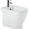 Sanindusa Bidet céramique traditionnelle Look avec trous pour abattant blanc (abattant, robinet et vidage non inclus)