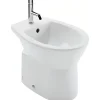 Sanindusa Bidet Easy compact gain de place céramique traditionnelle pose au sol avec trous pour abattant (non compris) blanc* Bidet