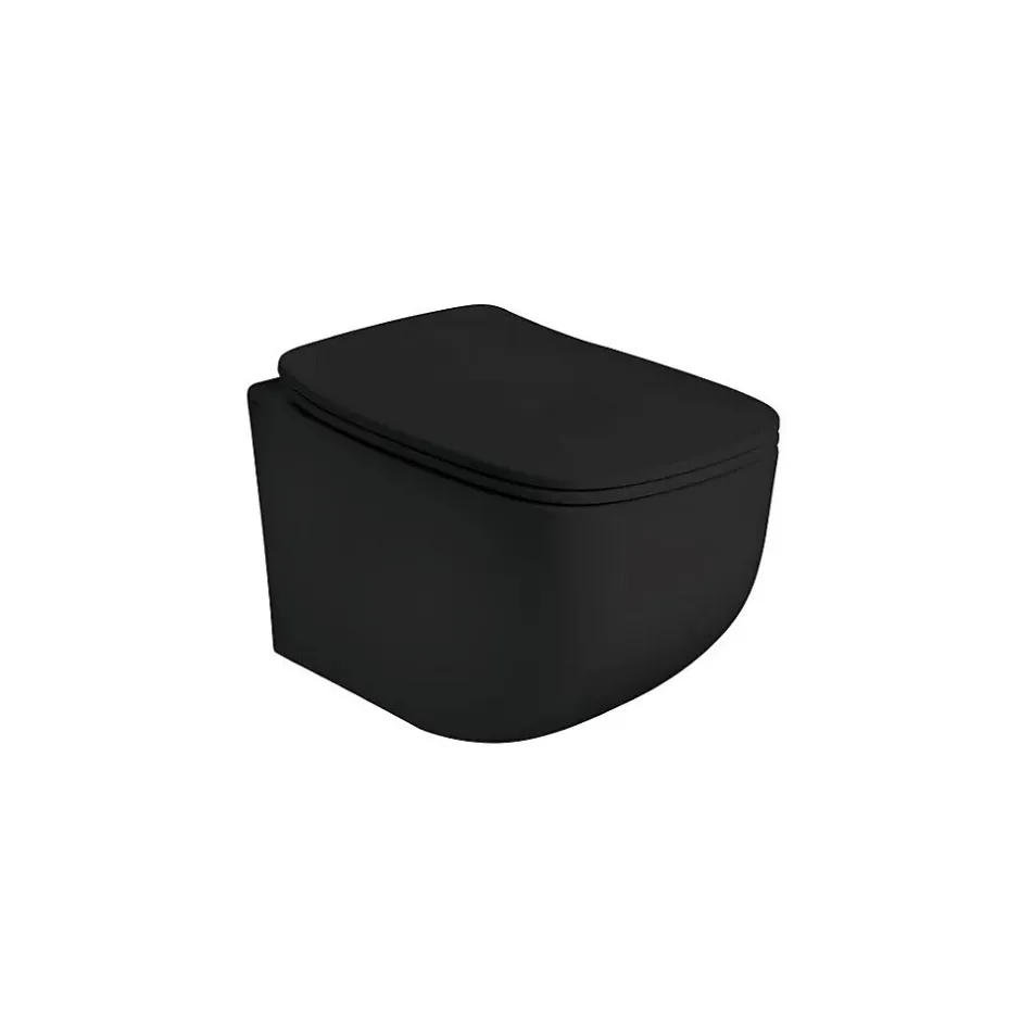 Kiamami Valentina Bidet Et Toilettes Suspendus En Céramique Noir Mat Mozart