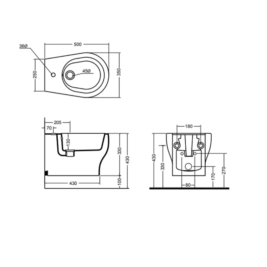 Kiamami Valentina Bidet Mural En Céramique Soave* Bidet