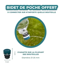 Expert Bidet Portable pour Toilette Intime avec deux embouts ajustables - Marque Française - 400 ml - Douchette de Voyage - WC* Bidet