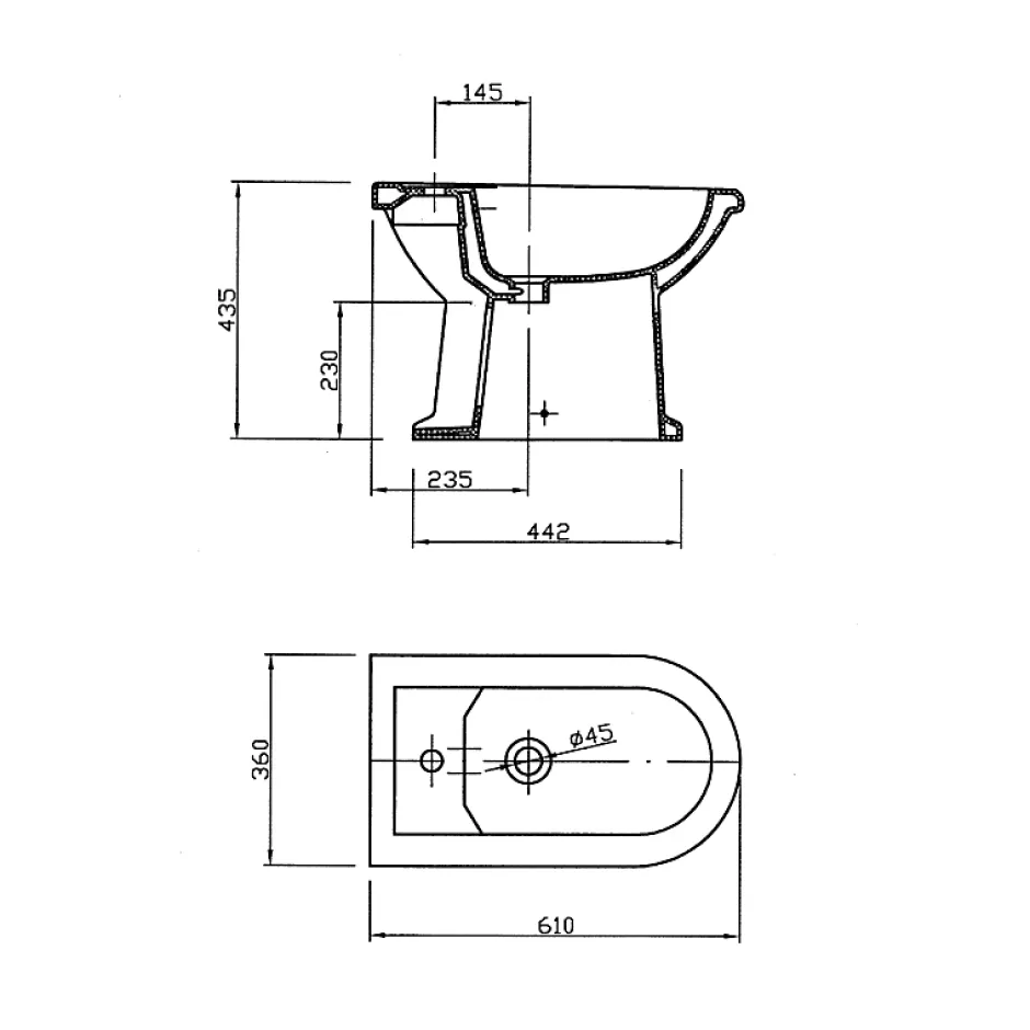 Planète Bain Bidet rétro à poser blanc Ramses