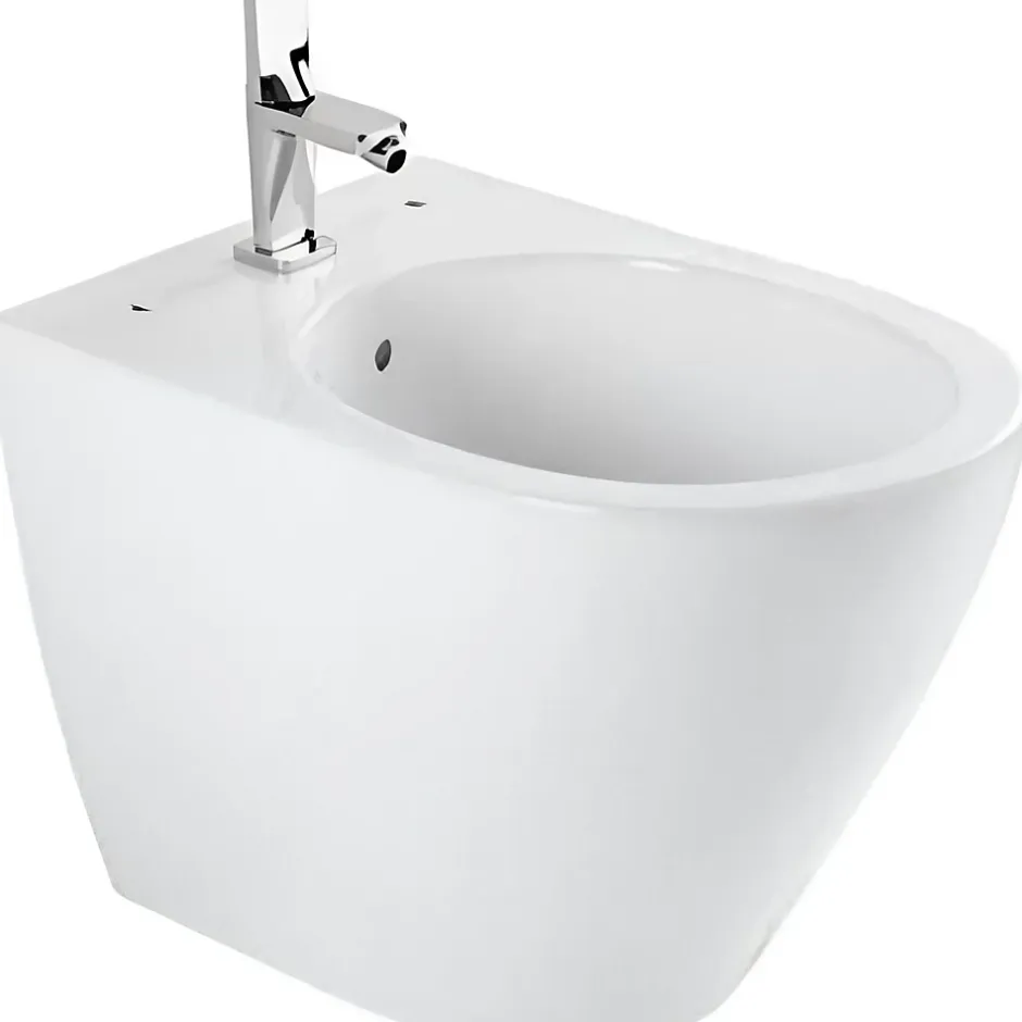 Sanindusa Bidet Sanlife céramique traditionnelle avec trous pour abattant (non inclus) blanc* Bidet