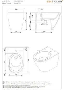 Sanindusa Bidet Sanlife céramique traditionnelle blanc* Bidet